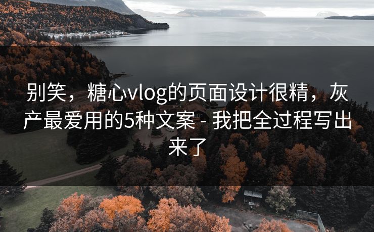 别笑，糖心vlog的页面设计很精，灰产最爱用的5种文案 - 我把全过程写出来了